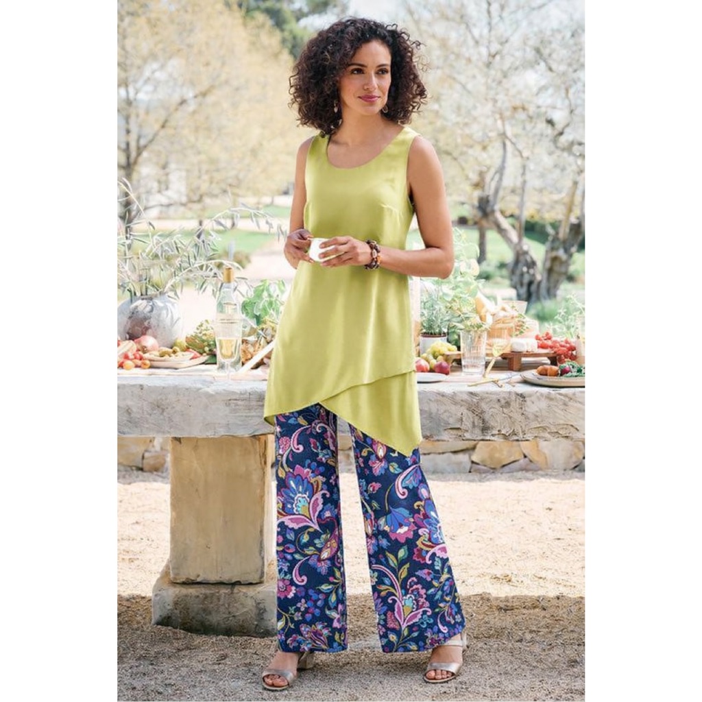 Soft Surroundings | Korva Wide Leg Paisley Print Pants ~ New With Tag Large